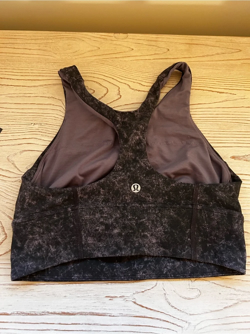 lululemon athletica Black Marble High-Neck Sports Bra